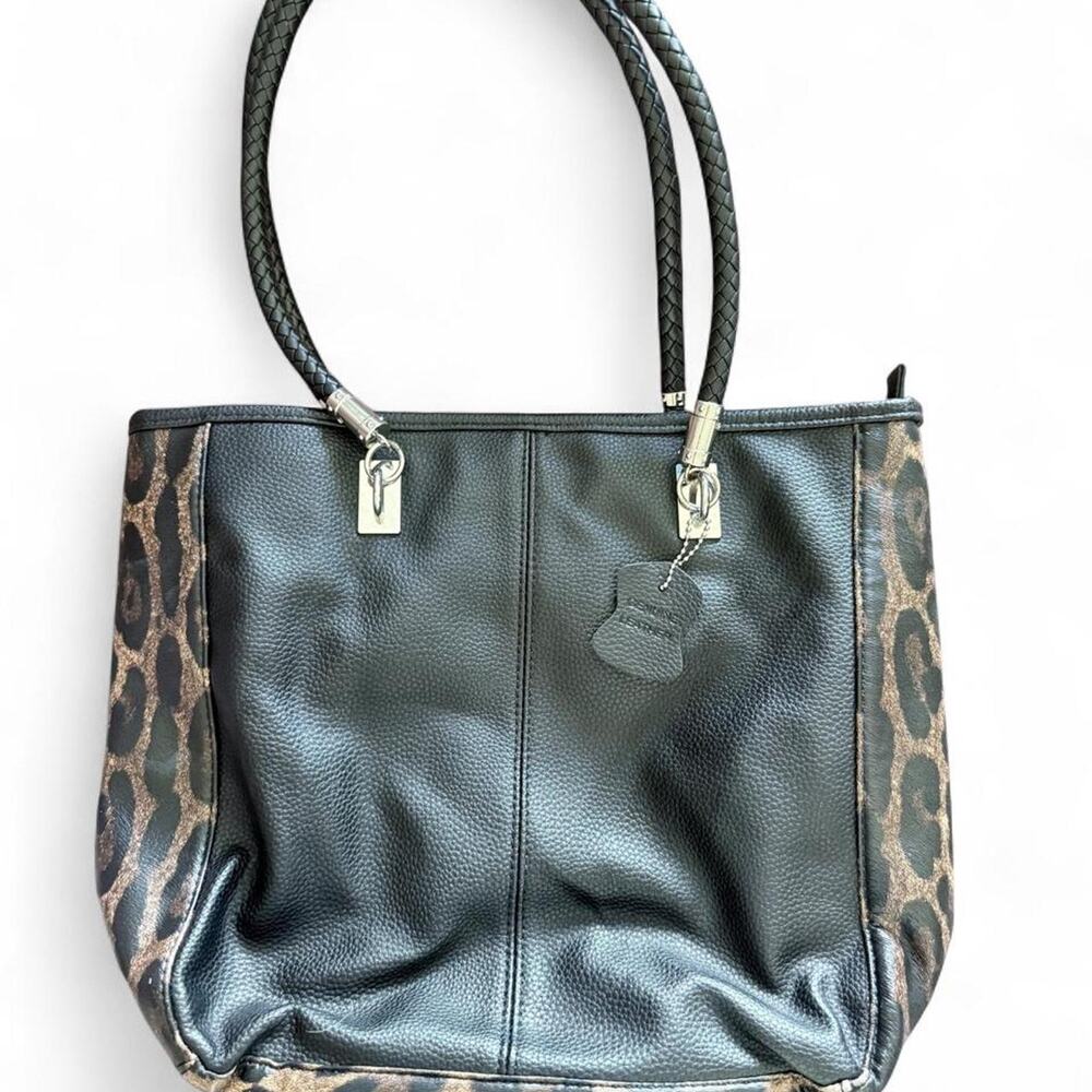 Genuine leather black brown